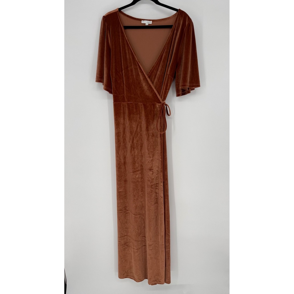 BALTIC‎ BORN MEGHAN VELVET WRAP MAXI DRESS COPPER RUSE XXXL